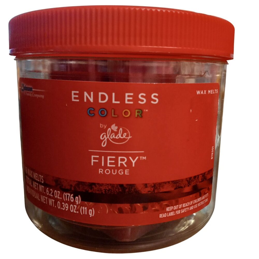 Glade Endless Color Fiery Rouge Scented Wax Melts 6.2 Oz Jar New